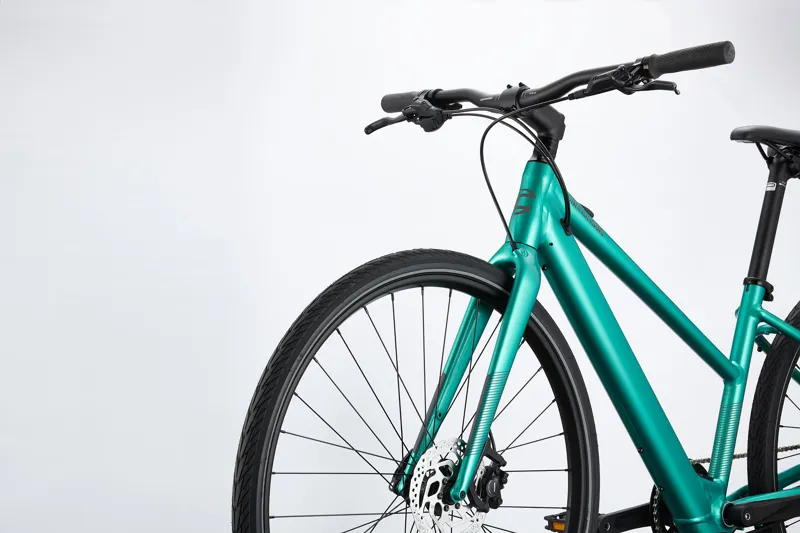 Cannondale Quick Neo 2 SL Remixte Electric Bike in Turquoise